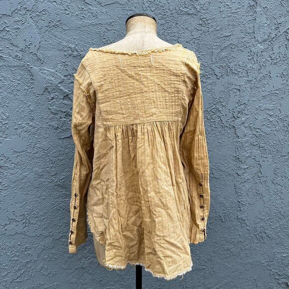 Free People Sand Dune Henley Women's Oversized Cotton top - Picture 7 of 7